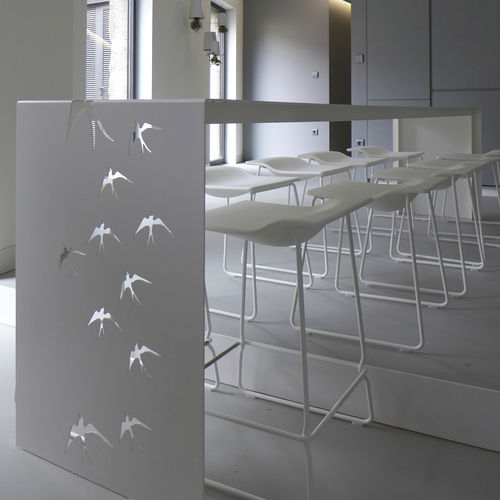 Esstisch / originelles Design - BPLAN - Aluminium / rechteckig / maßgefertigt