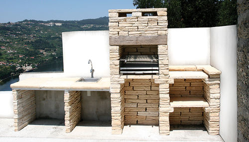 Holzkohle-Gartengrill - HADRIEN - FABISTONE (GROUP RPI) - festinstalliert / Kunststein