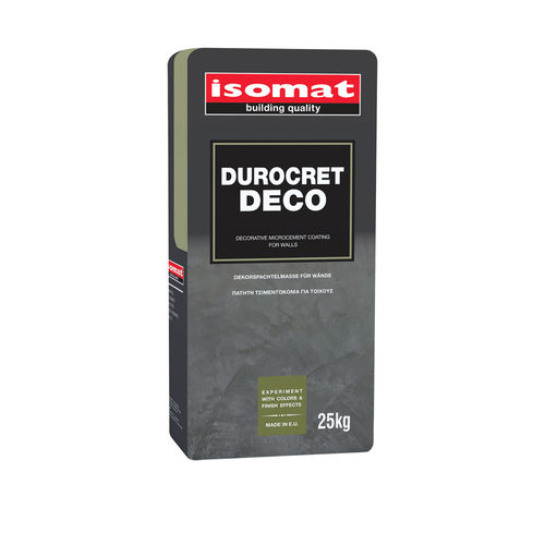 Dekorputz - DUROCRET-DECO - ISOMAT S.A. - zur Endbearbeitung / für den Innenraum / für Außenbereich