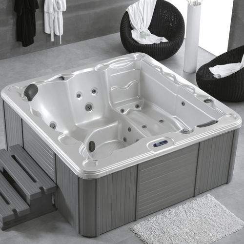 Whirlpool zum Aufstellen - DELOS - SANYCCES - quadratisch / Fünfsitzer / Holz
