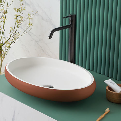 Aufsatzwaschbecken - ESLIDA - SANYCCES - Mineralwerkstoff / individuell gestaltbar / oval