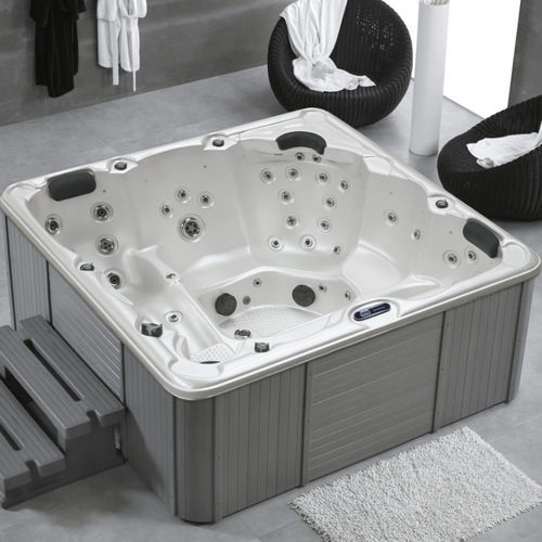 Whirlpool zum Aufstellen - MIKONOS - SANYCCES - quadratisch / Viersitzer / Holz
