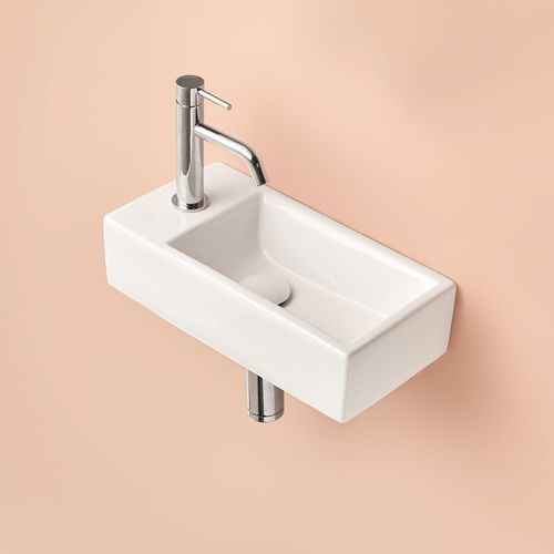 Aufsatzwaschbecken - MINI - SANYCCES - Keramik / rechteckig / 1-Loch