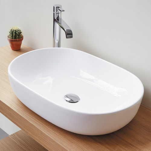 Aufsatzwaschbecken - CHIURE - SANYCCES - Keramik / oval / ohne Öffnung