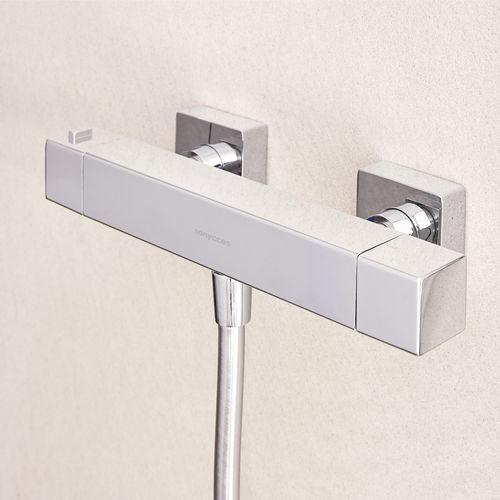 Einhebelmischer für Dusche - CUBO - SANYCCES - wandmontiert / thermostatisch / Messing