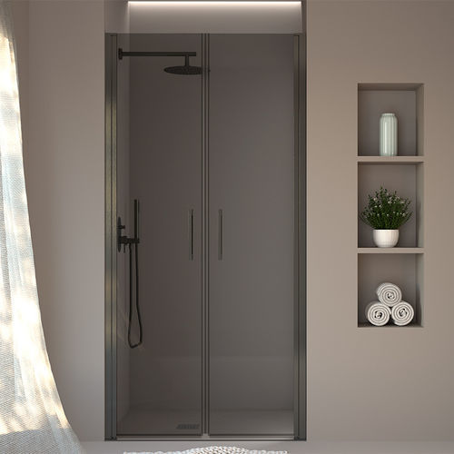 Aluminium-Duschkabine - SINGLE - SANYCCES - Glas / Hartglas / einflügelig