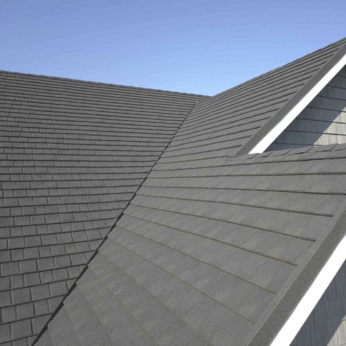 Schrägdach - CF SHINGLE - TILCOR - Metall / Ziegeloptik / flammenhemmend