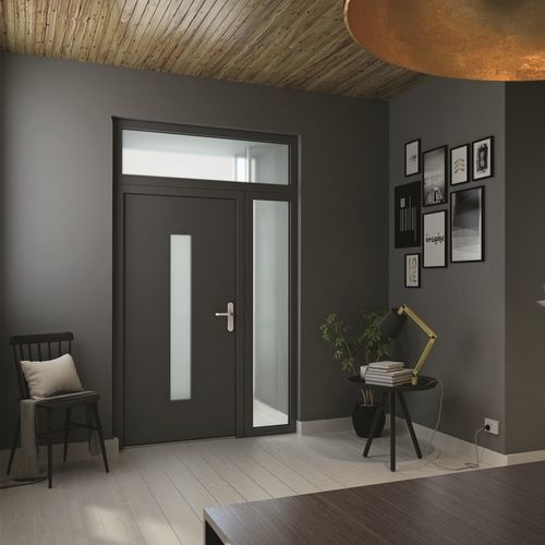 Eingangstür - NOVA  - WISNIOWSKI - Aluminium / galvanisiertem Stahl / einflügelig