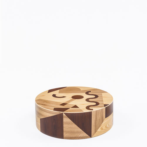 Hocker / originelles Design - DO-RO-TA - Comforty - Nussbaum / Ulme / von Alessandro Mendini