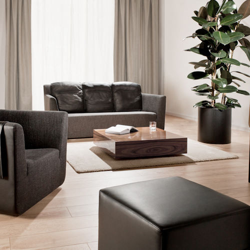 Modernes Sofa - NOBEL - Comforty - Stoff / Leder / braun