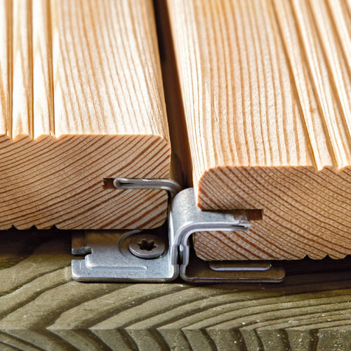 Edelstahl-Befestigungssystem - BWS - Braun Wuerfele - galvanisiertem Stahl / für Boden / für Holz