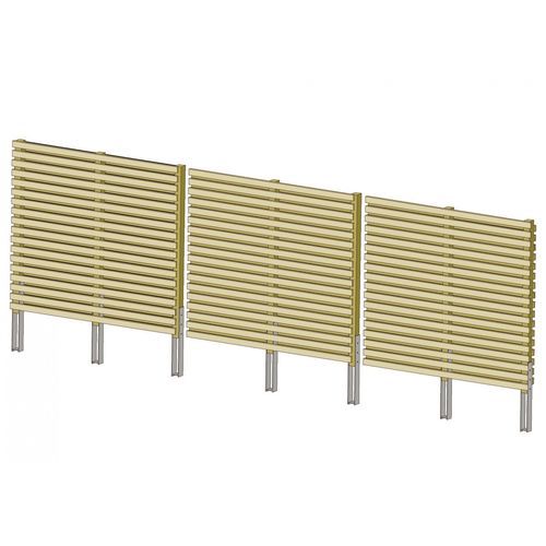 Platten-Sichtschutz - HORIZONTAL 2.0 - Braun Wuerfele - Kiefer / Lärche / Trenn
