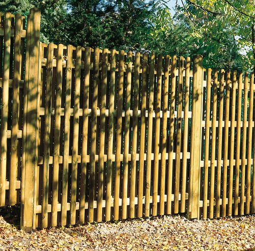 Plattenzaun - LIMES - Braun Wuerfele - Garten / Kiefer / Lärche
