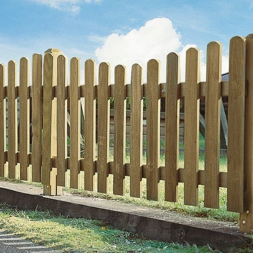 Lamellenzaun - FRIESENZAUN - Braun Wuerfele - Garten / Kiefer / Lärche