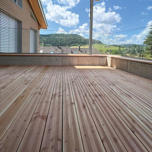 Kiefer-Terrassendiele - 9 series - Braun Wuerfele - Lärche / Douglasie / Holzoptik