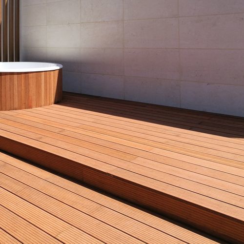 Bambus-Terrassendiele - 8301185 series - Braun Wuerfele - Holzoptik / gerillt / nachhaltig