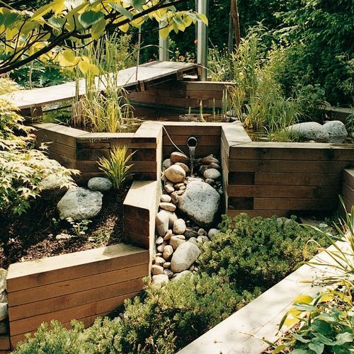 Randstein für Garten - 9108250 - Braun Wuerfele - Holz / für Außenbereich / andere Formen
