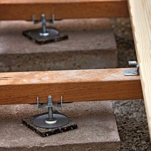 Doppelboden-Unterkonstruktion / galvanisiertem Stahl - NIVODECK®/KLEBEPAD/PLANOFORM® - Braun Wuerfele - Polypropylen / selbstnivellierend / für Terrasse