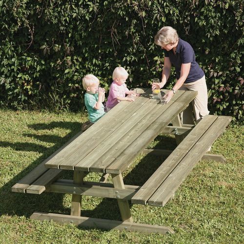 Klassischer Picknicktisch - 41502 series - Braun Wuerfele - Kiefer / Gestell aus Kiefer / rechteckig