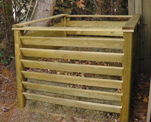 Kiefer-Kompostbehälter - MONO - Braun Wuerfele - für Garten