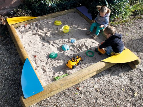 Sandkasten für Spielplätze - PLAY - Braun Wuerfele