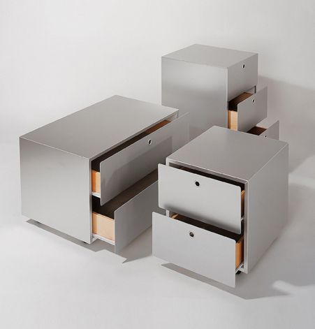 Aluminium-Schreibtischcontainer - KRIPTONITE - mit 2 Schubladen / mit 3 Schubladen / auf Rollen