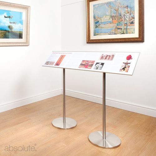 Werbeträger für den Innenraum - Reader Rail - Absolute Museum & Gallery Products Ltd - anodisiertes Aluminium / Edelstahl