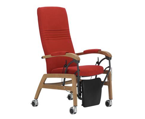 Medizinischer Sessel / Stoff - CARE 7200 - Embru - Holz / auf Rollen