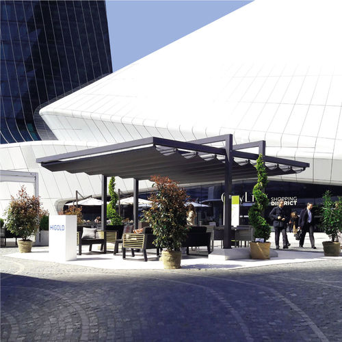 Selbsttragende Pergola - ALBATRO - Giulio Barbieri S.r.l. - angebaut / Aluminium / PVC