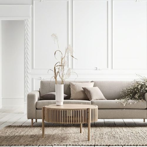 Moderner Couchtisch - STORY  - Steelcase - Holz / Gestell aus Eiche / rund