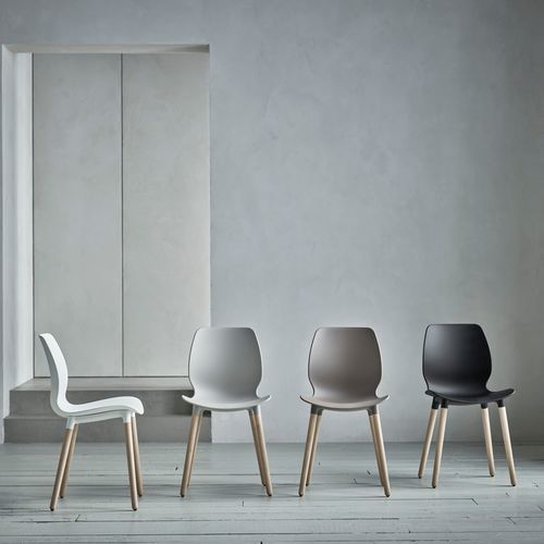 Moderner Stuhl - SEED - Steelcase - für den Innenraum / Holz / Recyclingkunststoff