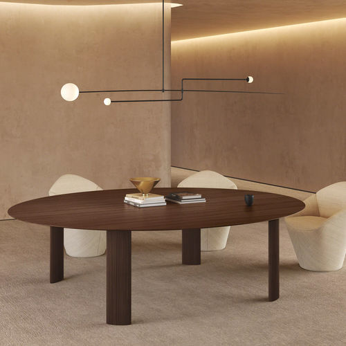 Besprechungstisch / minimalistisches Design - FUSTE - Steelcase - Esche / Eiche / Gestell aus Eiche