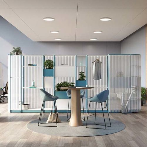 Selbsttragende Bürotrennwand - FLEX ACTIVE - Steelcase EMEA - Stoff / Glas / Laminat