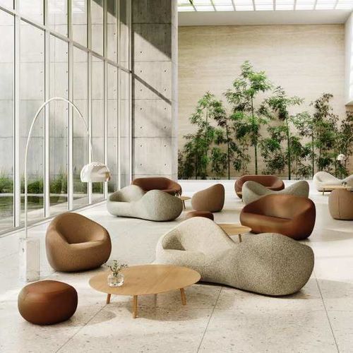 Modernes Sofa - JEAN - Steelcase EMEA - Stoff / rot / blau