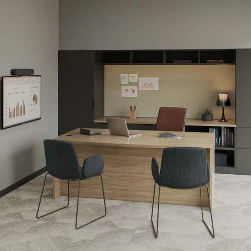Schreibtischsystem für Open Space - CURRENCY - Steelcase - bodenstehend / modern / Laminat