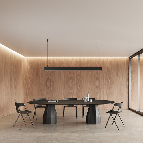 Moderner Besprechungstisch - BURIN - Steelcase - Marmor / Gestell aus Metall / rechteckig