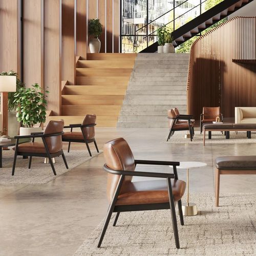 Vintage-Besucherstuhl - FULTON  - Steelcase - für den Innenraum / Holz / Stoff