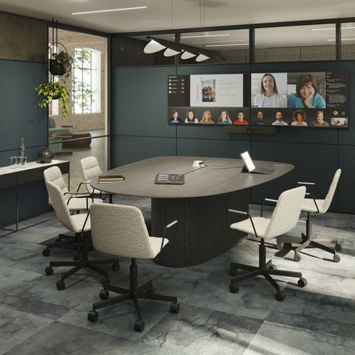 Besprechungstisch / organisches Design - OCULAR™ - Steelcase - NTM Fenix® / Sperrholz / melaminbeschichtet