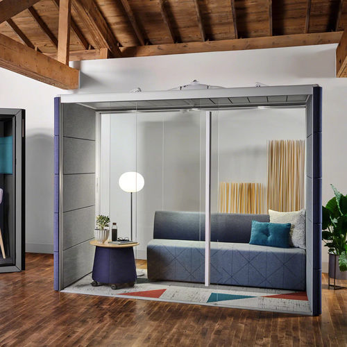 POD-Büro / mit integrierter Beleuchtung - AIR3 - Steelcase - Akustik / mit integrierter Steckdose / mit Bewegungsdetektor