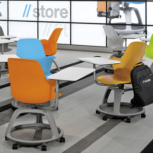 Kunststoff-Arbeitsstuhl - NODE - Steelcase - mit Rollen / mit Stauraum / drehbar