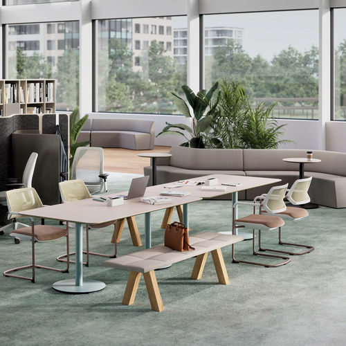Moderner Besprechungstisch - OBELOS&reg; - Steelcase EMEA - Holz / Gestell aus Metall / rechteckig