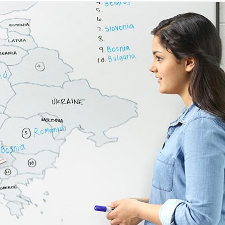 Whiteboard - E³™ CERAMICSTEEL PROJECTION SURFACES - Polyvision - löschbar / wandmontiert / freistehend