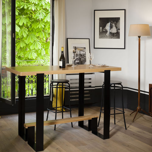Stehtisch / originelles Design - MAYET - Alex de Rouvray Design - Eiche / Nussbaum / Stahl