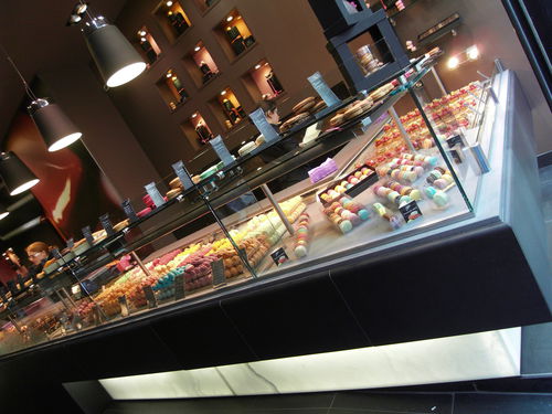 Verkaufskühlvitrine - TRANSLUCENT MARBLE : TRANSLUCENT ONYX - BROCATELLE - für Einzelhandel / für Konditoreien / für Bäckerei