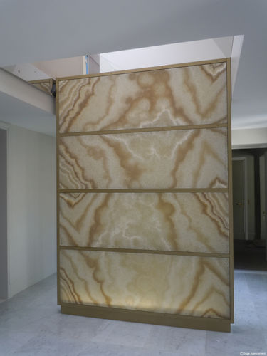 Dekorplatte für Wand - TRANSLUCENT MARBLE : ONYX - BROCATELLE - hintergrundbeleuchtet / Naturstein / glatt