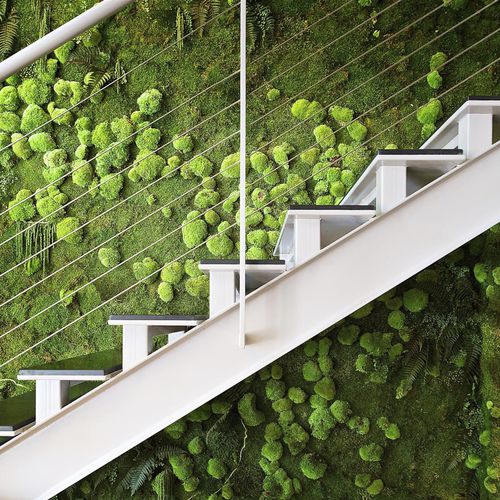 Stabilisierte Wandbegrünung - deco-vegetale - modulare Platte / natürlich / für den Innenraum