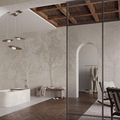 Moderne Tapete - Birch - Inkiostro Bianco - aus Tela® / Glasfaser / Vinyl