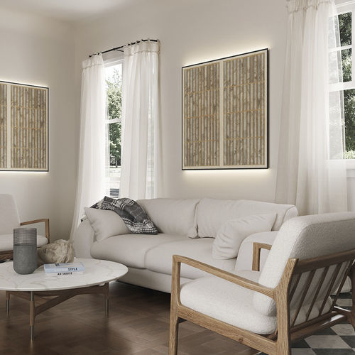 Verkleidungs-Dekorplatte - Columns - Inkiostro Bianco - wandmontiert / LED / Sperrholz