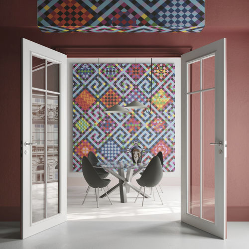Moderne Tapete - Coriopolis - Inkiostro Bianco - aus Tela® / Glasfaser / Vinyl