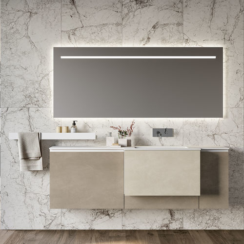 Wandhängender Waschtisch-Unterschrank - LAPIS - Birex - Keramik / Marmor / Holzfaser